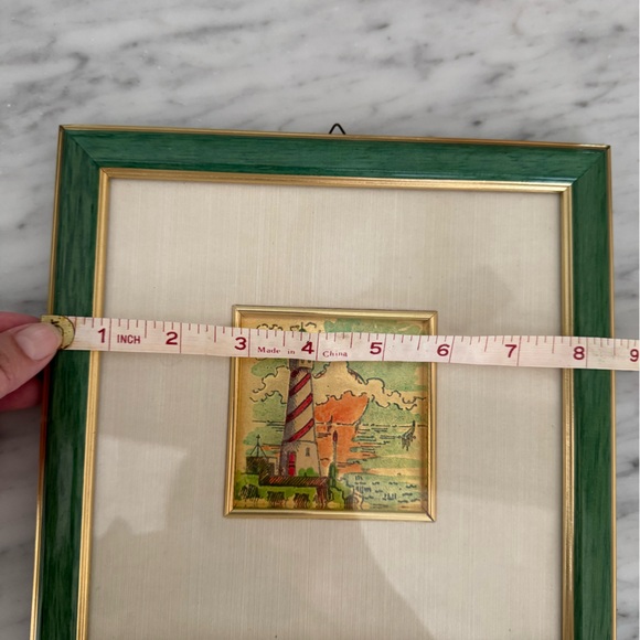 Framed Lighthouse Art with Green Border by Giuseppe Ressa 88 - Picture 3 of 8